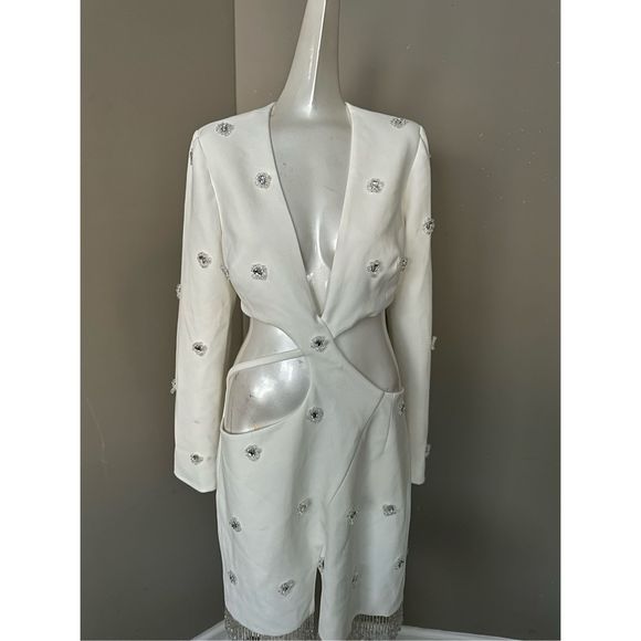 PATBO HAND-BEADED CUT-OUT BLAZER MINI DRESS - Picture 8 of 13